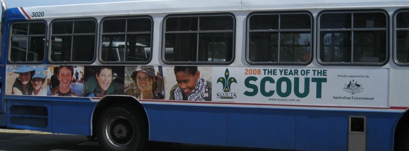 Scout Ad on a bus