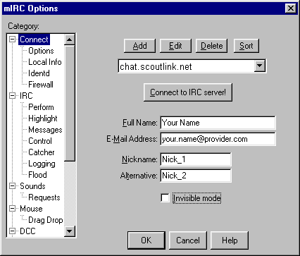 Options Window