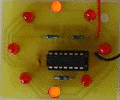 Circuit board with flashing lights